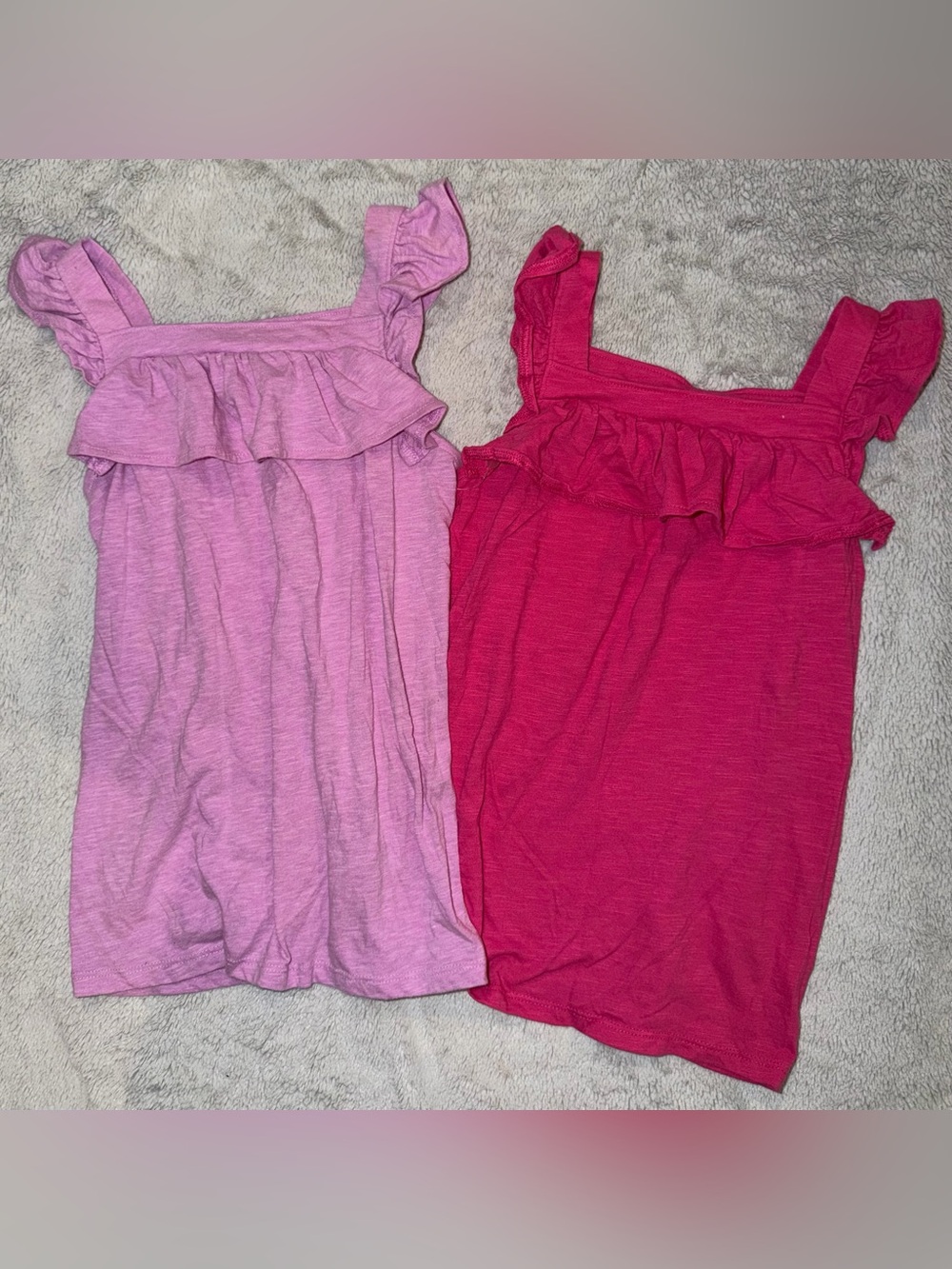 Cat & Jack Girls Tank Tops - Light Pink and Hot Pink Ruffled Sleeves